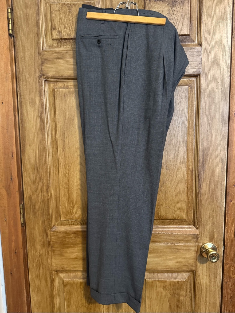 Ermenegildo Zegna Charcoal  Gray Dress Trousers Label Detail